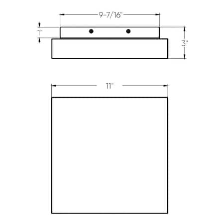 Dals Lighting Misty 11-Inch Square Flushmount FUZ11-CC-BK